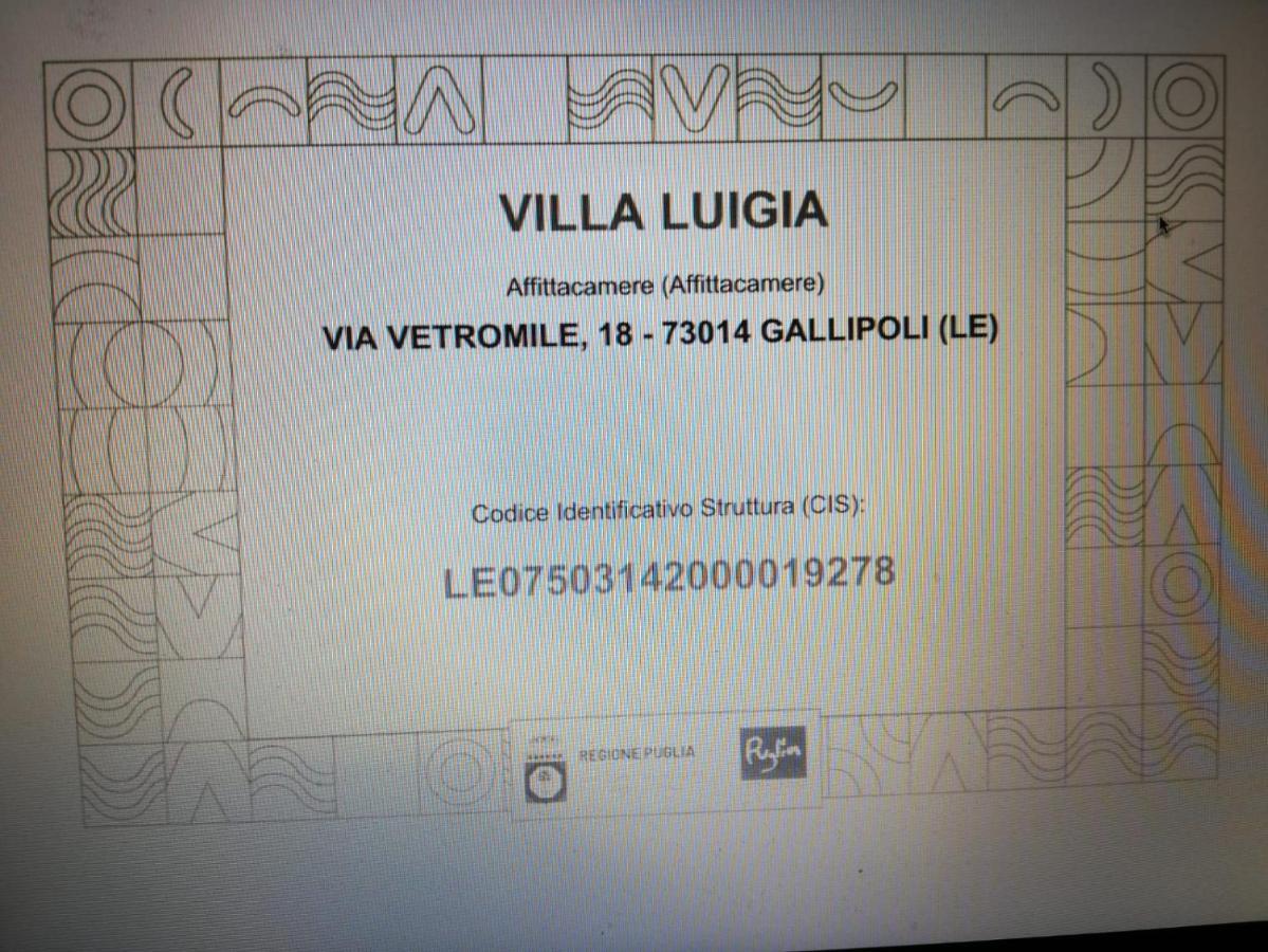 Villa Luigia Luxury Relais Gallipoli Eksteriør billede